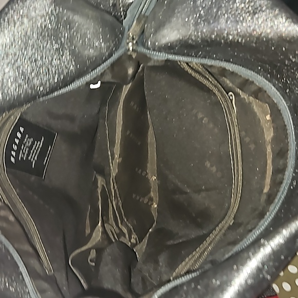 Hagara Embossed and Smooth Metallic Hobo Shoulder Bag - Picture 9 of 14